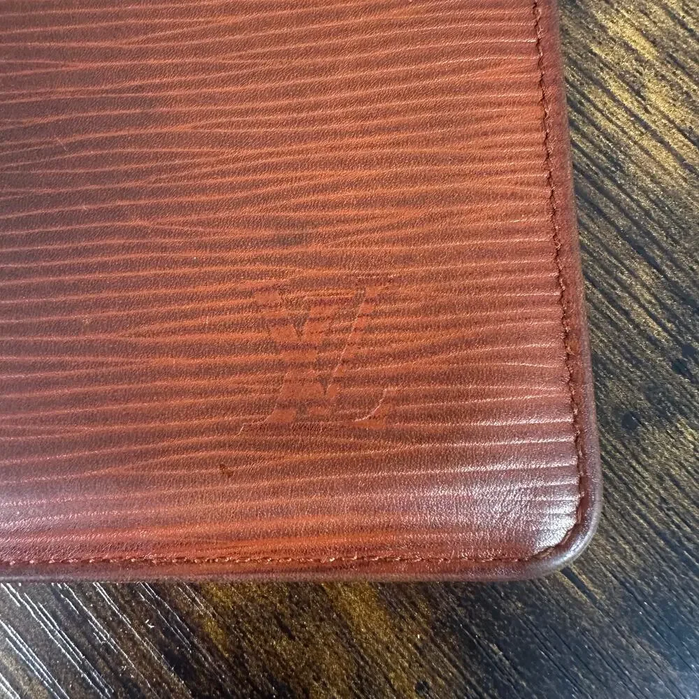 Louis Vuitton Vintage Brown Epi Leather‎ Slim Wallet Card Holder